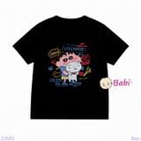  Áo Thun Gia Đình In Hình Bé Shin Áo Xanh (26-72kg) 