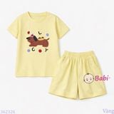  Bộ Bé Gái Tay Ngắn Quần Đùi In Chú Cún (20-55kg) 