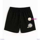  Quần Short  Màu Trơn In Hoa Cho Mẹ Và Bé (20kg - 53kg) 