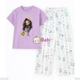  Bộ Tay Ngắn Quần Suông Dài Bé Gái Hoa Vàng (20-72kg) 