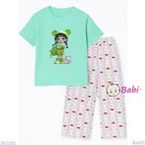  Bộ Tay Ngắn Quần Suông Dài Bé Gái Tóc Bím (20-72kg) 