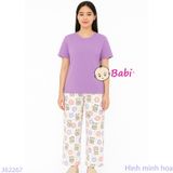  Bộ Tay Ngắn Quần Suông Dài Bé Gái  Màu Trơn  (56-72kg) 