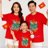  Áo Thun Gia Đình Tay Ngắn In Chữ Độc lập - Tự Do (26kg - 72kg) 