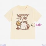  Áo Thun Gia Đình In Hình Chú Mèo Dễ Thương (26-72kg) 
