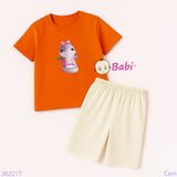  Bộ Bé Gái Quần Lửng In Hình Cá Heo Dễ Thương (23-56kg) 