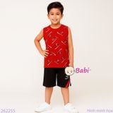  Bộ Sát Nách Quần Lửng  Bé Trai In Chữ Đơn Giản (23-53kg) 