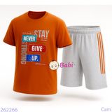  Bộ Tay Ngắn Quần Lửng In Chữ Never (30-60kg) 