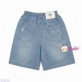  Quần Short Jeans Bé Gái Thêu Tim M2 (23-40kg) 