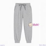  Quần Jogger Trẻ Em Màu Trơn Bo Thun (23kg - 65kg) 