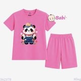  (M7) Bộ Bé Gái Tay Ngắn Quần Lửng Hình Gấu (30-55kg) 