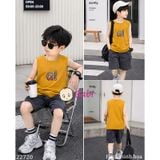  (M4) Áo Ba Lỗ Bé Trai Cotton Mát Mẻ Hè In Chữ (27–65kg) 