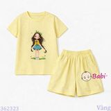  Bộ Bé Gái Tay Ngắn Quần Đùi Bé Cầm Hoa (20-55kg) 