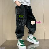  Quần Jeans Trẻ Em  Màu Trơn In Số Sành Điệu (30kg - 47kg) 