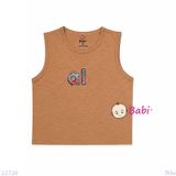  (M4) Áo Ba Lỗ Bé Trai Cotton Mát Mẻ Hè In Chữ (27–65kg) 