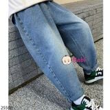  Quần Jeans Trẻ Em  Màu Trơn In Chữ LCBA (30kg - 47kg) 