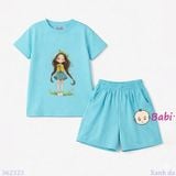  Bộ Bé Gái Tay Ngắn Quần Đùi Bé Cầm Hoa (20-55kg) 