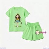  Bộ Bé Gái Tay Ngắn Quần Đùi Bé Cầm Hoa (20-55kg) 