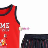  Bộ Bé Trai Sát Nách Quần Lửng In Chữ GAME (10-25kg) 