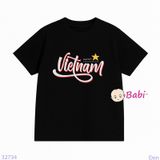  Áo Thun Gia Đình Tay Ngắn In Chữ Việt Nam (26kg - 72kg) 