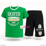  Bộ Tay Ngắn Quần Lửng In Chữ Skater (48-60kg) 