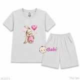  Bộ Thun Cotton Quần Đùi Mặc Hè Bé Gái (30-57kg) 