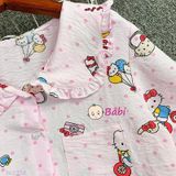  Bộ Pyjama tay ngắn quần đùi Bé Gái Hình Mèo ( 30-60kg ) 