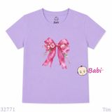  (H4) Áo Thun Baby Tee Mẹ Và Bé In Nơ Hồng (30-68Kg) 