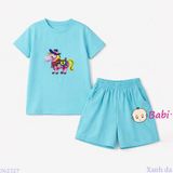  Bộ Bé Gái Tay Ngắn Quần Đùi In Chú Ngựa (20-55kg) 