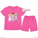  (M2) Bộ Bé Gái Tay Ngắn Quần Lửng Hình Mèo (30-55kg) 