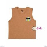  (M1) Áo Ba Lỗ Bé Trai Cotton Mát Mẻ Hè In Mặt Cười (27–65kg) 