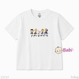  (H2)Áo Thun Cotton Tay Ngắn Bé Trai In Friends (35-70kg) 
