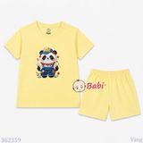  (H3) Bộ Bé Gái Tay Ngắn Quần Đùi In Hình Gấu (30-55kg) 