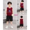(M3) Áo Ba Lỗ Bé Trai Cotton Mát Mẻ Hè In Hình Nón (27–65kg)