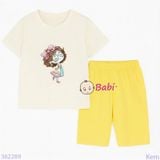  Bộ Bé Gái Tay Ngắn Quần Lửng Bé Nơ Hồng (20-55kg) 