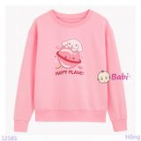  Áo Thun Cổ Tròn Cho Bé Gái Tay Dài Họa Tiết Xinh Xắn (6 - 15 tuổi) 