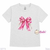  (H4) Áo Thun Baby Tee Mẹ Và Bé In Nơ Hồng (30-68Kg) 