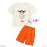  Bộ Bé Gái Quần Lửng In Hình Xinh Xắn (23-56kg) 