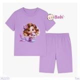  Bộ Bé Gái Quần Lửng In Hình Tiên Cá Xinh Xắn (23-56kg) 