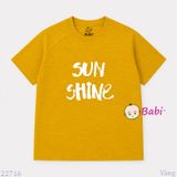  (H5) Áo Thun Bé Trai Bé Gái Cotton In Chữ Shun Shine Mặc Mát Mùa Hè (33-70Kg) 