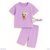  Bộ Bé Gái Quần Lửng In Họa Tiết Dễ Thương (23-56kg) 