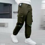  Quần Kaki Túi Hộp Trẻ Em Màu Trơn Sành Điệu (32-48kg) 