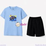  Bộ Thun Bé Trai Tay Ngắn Quần Ngắn Hình Xe (23kg - 62kg) 