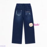  Quần Jeans Suông Dài Thêu Tim Cho Mẹ Và Bé (28kg - 50kg) 