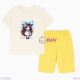  Bộ Bé Gái Tay Ngắn Quần Lửng Bé Nơ Xanh (20-55kg) 