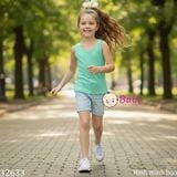  Áo Thun Croptop Sát Nách Bé Gái Màu Trơn Đơn Giản (30- 55kg) 