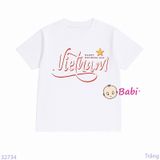  Áo Thun Gia Đình Tay Ngắn In Chữ Việt Nam (26kg - 72kg) 