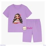  Bộ Bé Gái Quần Lửng In Họa Tiết Đẹp H2 (23-56kg) 