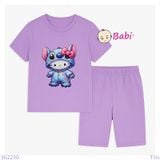  Bộ Bé Gái Quần Lửng In Hình Mèo Dễ Thương (23-56kg) 