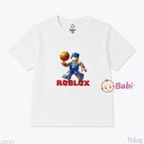 (H4)Áo Thun Cotton Tay Ngắn Bé Trai In Bóng Rổ (35-70kg) 
