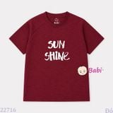  (H5) Áo Thun Bé Trai Bé Gái Cotton In Chữ Shun Shine Mặc Mát Mùa Hè (33-70Kg) 